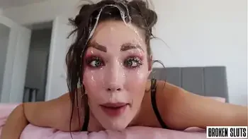 Sloppy Upside Down Throat Fuck - Balls Deep Facefucking