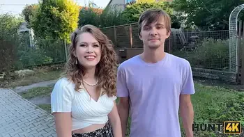 HUNT4K. Sweet Una Fairy is not too shy and showed her tits and pussy in public