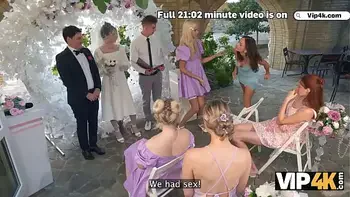 VIP4K. Bride was having a wild sex with a toastmaster while the Groom was watching