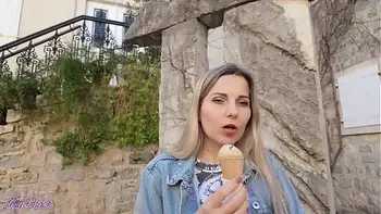 Romantic walk with remote controled vibrator in my pussy