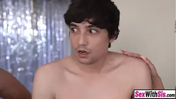 Big ass Latina stepsis and teen bestie fuck stepbro on New Years