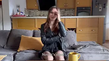 Young slutty student gave to fuck all her holes to keep her secret.