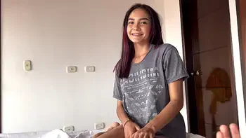 While my boyfriend is away, I take advantage of the opportunity to ride his best friend's big cock part 1 - Allison Sweet