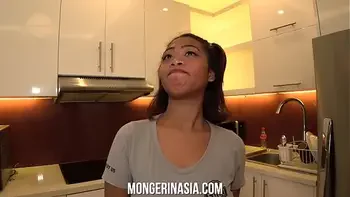 Asian maid with huge natural boobs fucks her new boss