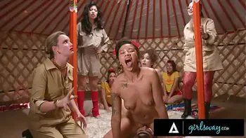 GIRLSWAY - Camp Counselors Discipline Leana Lovings & Demi Hawks WITH 3-WAY LESBIAN SCISSORING!