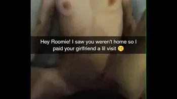 No Please Don't Cum In Me! Roommates Cheating Girlfriend Bred on Snapchat