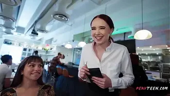 Sneaky Waitress Fucks Me Hard in the Restaurant... We Get Caught