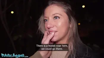 Public Agent - Blonde French girl caught masturbating in street fast hard fuck POV blowjob