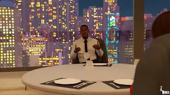 Hot wife sucks off her husband's new boss during a meeting.