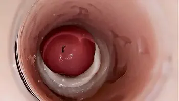 Camera inside deep pussy captures huge ejaculation of sperm