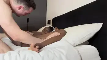 Beautiful Black Girl Next Door Invites White Neighbor To Watch Movie and Takes BWC Jackhammer and Massive Interracial Creampie