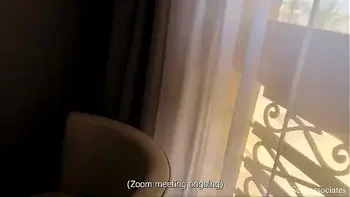 First time on a business trip but I'm already servicing my boss's cock and destroying my ass to please him