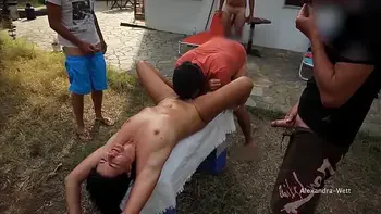 DEFENSLESS! TIED UP! OPEN END MEGA SPRAY PARTY!