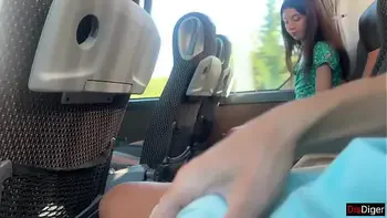 Crazy Man Takes Out His Cock On Public Bus - But Girl Doesn't Lose Her Head And Helps Him Cum