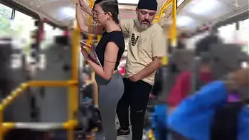 Slutty Student Gets Cumshot in Public on the Bus