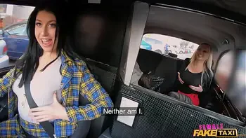 Female Fake Taxi - Amber Jayne and Atlanta Moreno get caught in public having lesbian sex in a Taxi