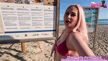 Deutsche Teen am Mallorca Strand in den Arsch gefickt