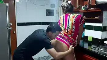 Trying My Stepmother's Delicious Pussy in the Kitchen. Full Video