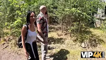 VIP4K. Milena Ray says YES to a public sex... Before her BF speaks