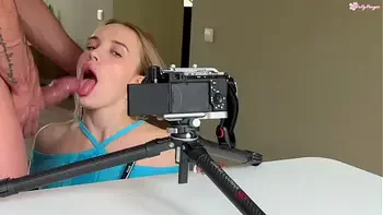 Backstage! Sloppy Deep Throat Close-up with Braces: Drenched in Spit!