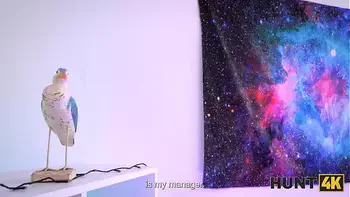 HUNT4K. Slutty lesbian couple's fun was interrupted by their landlord's cock