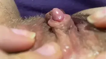 Big clit orgasm closeup