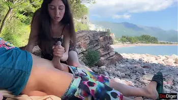 Public Dick Flashing on the Beach - Girl Saw My Cock and Helped Me Cum
