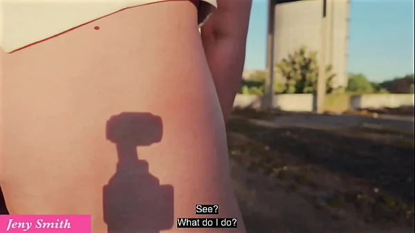 Jeny Smith caught in public place naked and locked