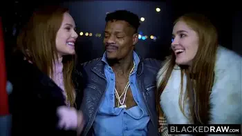 BLACKEDRAW Two Beauties Fuck Giant BBC On Bus!