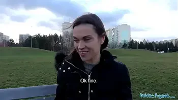 Public Agent tight body tourist fucked in folks basement while moms upstairs