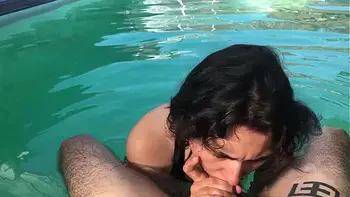 Horny girl begs for dick in the pool