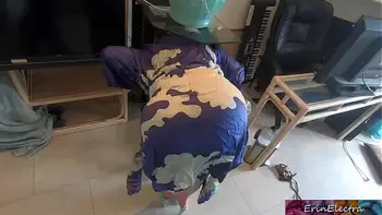 Stepmom gets stuck while sneaking out and fucks stepson to get free - Erin Electra