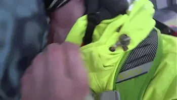 4K Public cumshot on mouth in ski lift Part 1, 2