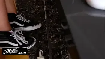 Curvy teen rides stepbro