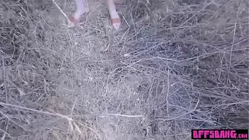 Hiking hotties fucked outdoor by a helpful stranger