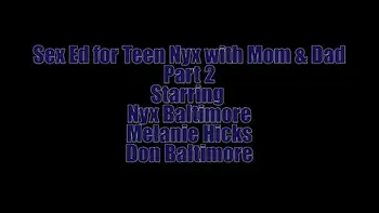 Sex Ed for Teen Nyx with StepMom and StepDad Parts 1, 2