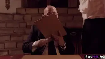 Submissive petite secretary Jill Kassidy laying on the floor with her ass up and ready for a rough sex with her horny boss Derrick Pierce.