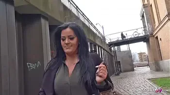 GERMAN SCOUT - BBW Teen Ashley bei Strassen Casting gefickt