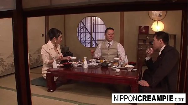 Business dinner meeting turns scandalous when a threeway happens