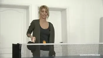 Skinny teen gets fucked on the ping pong table