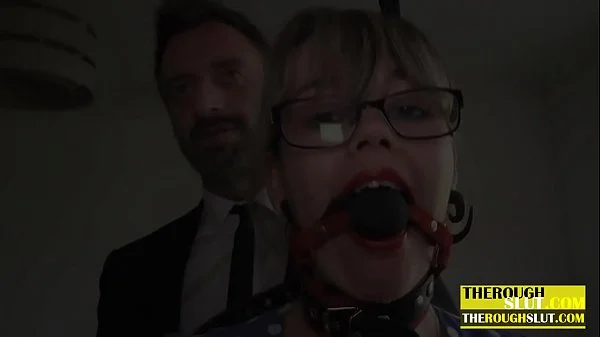 nerdy with glasses and huge tits learns a rough lesson