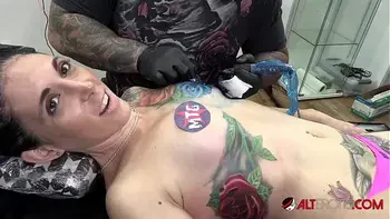 Marie Bossette Plays With Dildo While Getting More Ink
