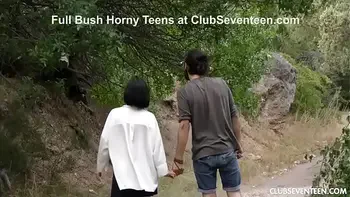 Starved Hippie Eats Nina Ole's Hairy Pussy in Nature