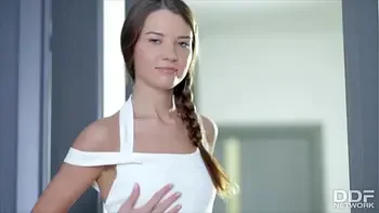 Incredibly hot Tini plays with her sweet shaved teen pussy