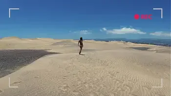 PISS PISS TRAVEL - Funy in micro bikini girl public pissing in Maspalomas dunes Canarias