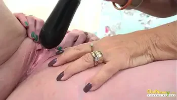 OldNannY Mature Lesbian Licking Session and Toys