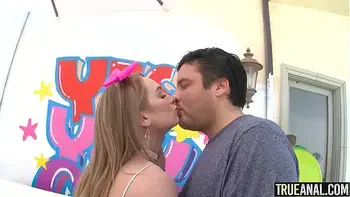 TRUE ANAL Daisy Stone's big booty gets creampied