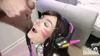 D.Va plays with cock and gets fucked!