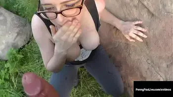 Redhead Traveler Penny Pax Pounded By Big Cock Outdoors!