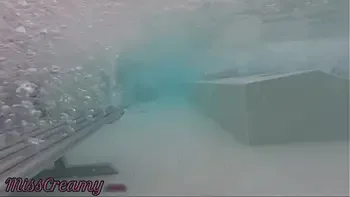 Flashing my dick in front of a hot girl in public pool and helps me and fuck - it's very risky with couple near - P2